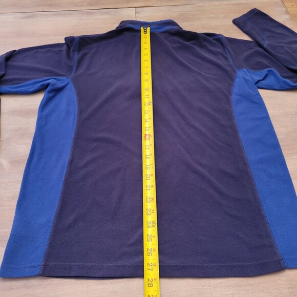 Columbia Pullover Men Large Blue Two Tone 1/4 Zip Fleece Hiking Outdoors - Picture 6 of 8